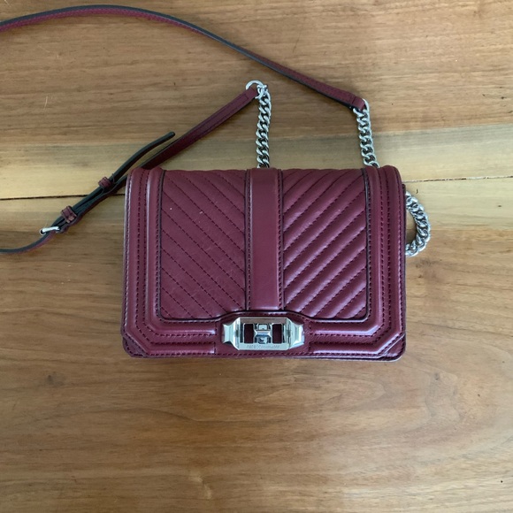 Rebecca Minkoff Burgundy Quilted Crossbody Bag - Picture 1 of 10